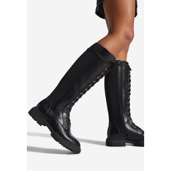 Shoedazzle Arlette Lace-Up Flat Boot - Picture 4 of 4